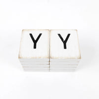 White Letter Y Tile