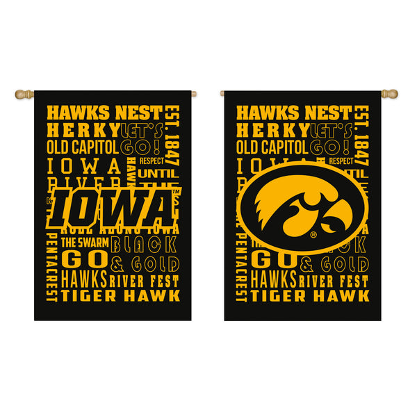 Large Flag-University of Iowa Fan Rules - S and K Collectibles