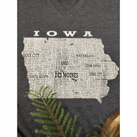 Hometown Iowa V-Neck Shirt - S and K Collectibles