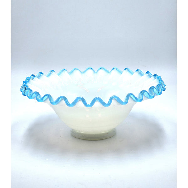 Aqua Crest 7" Bowl-Fenton Art Glass