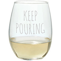 Stemless Wine Glass - Pouring