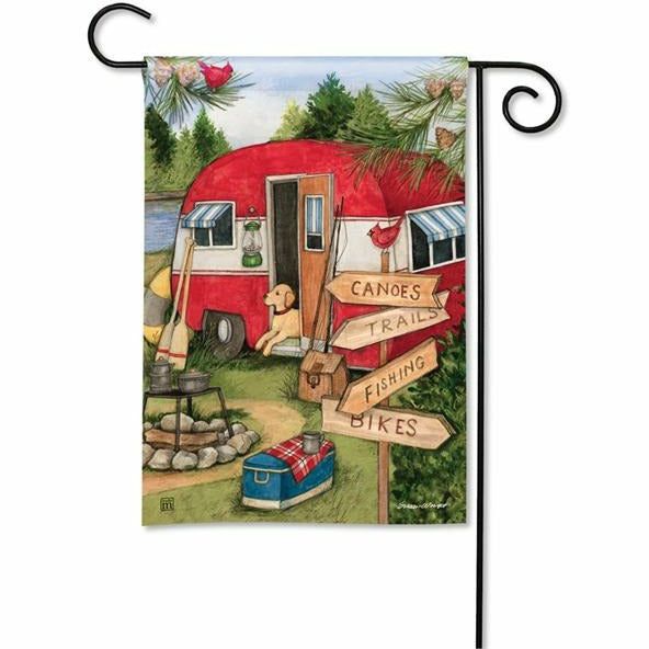 Camping Weekend Garden Flag - S and K Collectibles Independence