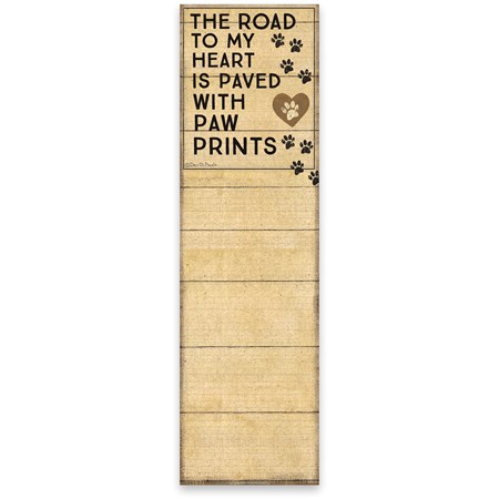 List Notepad-Paw Prints - S and K Collectibles