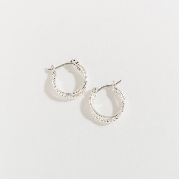 Silver Double Ear Sense Hoop - S and K Collectibles
