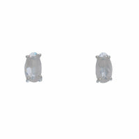 Silver Ear Sense White Stone Posts - S and K Collectibles