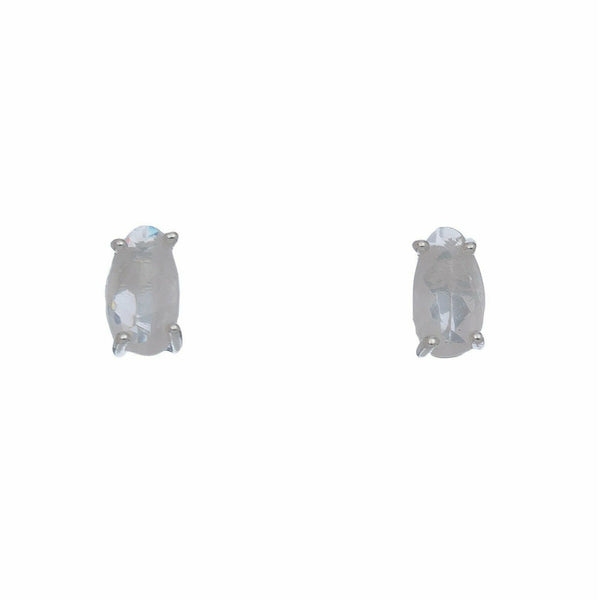 Silver Ear Sense White Stone Posts - S and K Collectibles