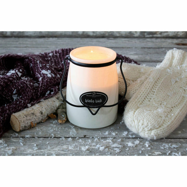 Milkhouse Candles 22 oz. Butter Jar-Winter Walk - S and K Collectibles
