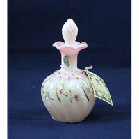 Perfume Bottle - Violets on Rosalene - Fenton Art Glass