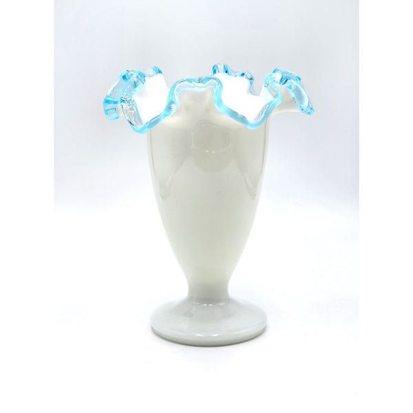 Aqua Crest 6" Double Crest Vase-Fenton Art Glass