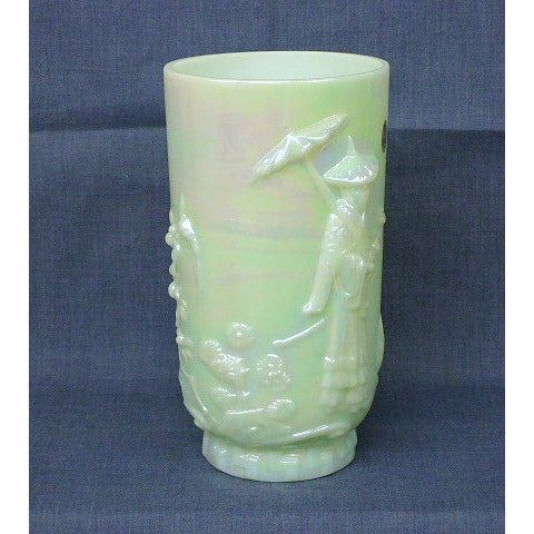 Mandarin Vase - Sea Green Satin Iridized - Fenton Art Glass