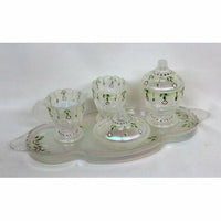 5-Pc. Miniature Table Set - English Daisy on French Opalescent - Fenton Art Glass