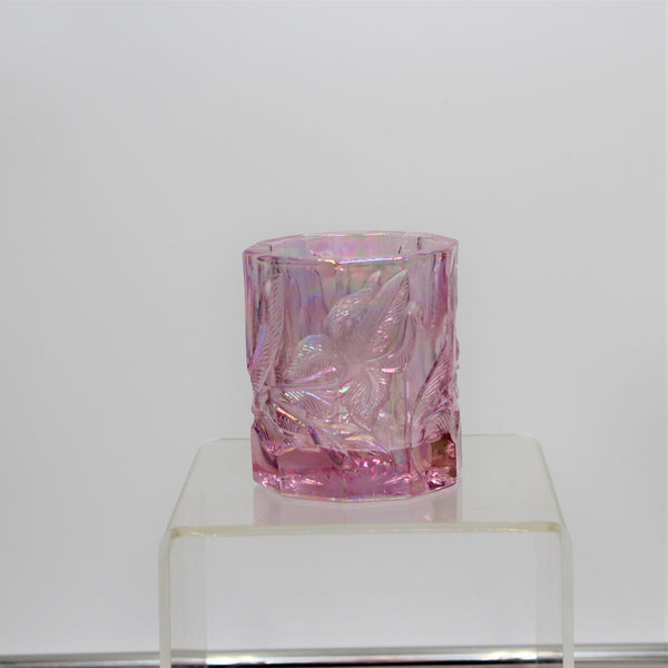 3 1/2" Iris Votive Holder-Rosemilk Iriized-Fenton Art Glass