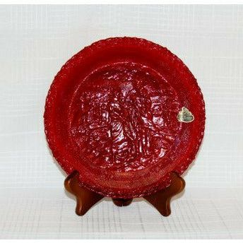 Lafayette Plate - Patriot Red - Fenton Art Glass