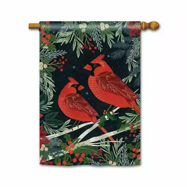 Cardinals and Berries Standard Flag