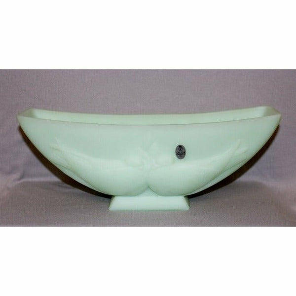 Pigeons Bowl - Sea Green Satin - Fenton Art Glass