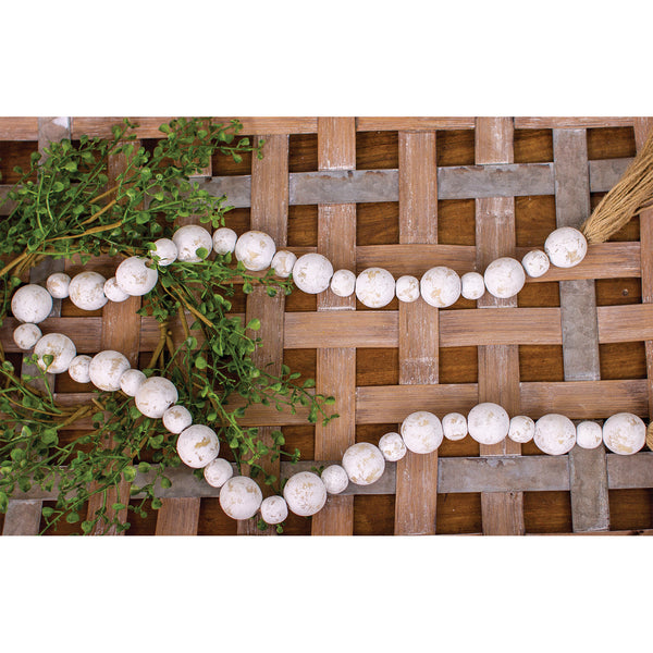 White Bead Garland - 48 inch - S and K Collectibles
