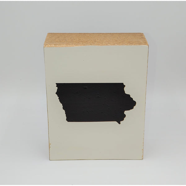 Black Iowa Wood Block