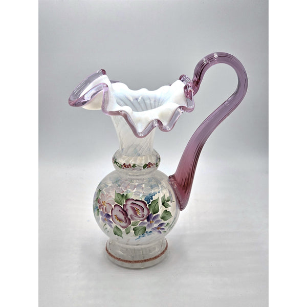 French Opalescent Spiral Optic Pitcher-Fenton Art Glass