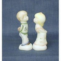 Kissing Kids - Opal Satin - Fenton Art Glass