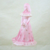 6 1/2" Bridesmaid Doll-Roses on Rosalene-Fenton Art Glass