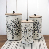 Shibori Flower Nested Canisters-Set of 3