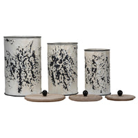 Shibori Flower Nested Canisters-Set of 3