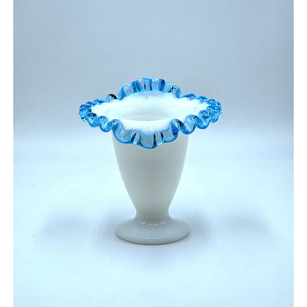 Aqua Crest 4 1/2" Flare Vase-Fenton Art Glass