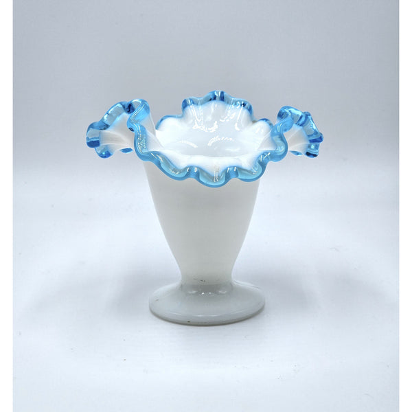 Aqua Crest 4 1/2 Vase-Fenton Art Glass